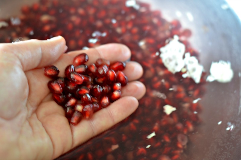 pomegranate kernels for wild rice pilaf